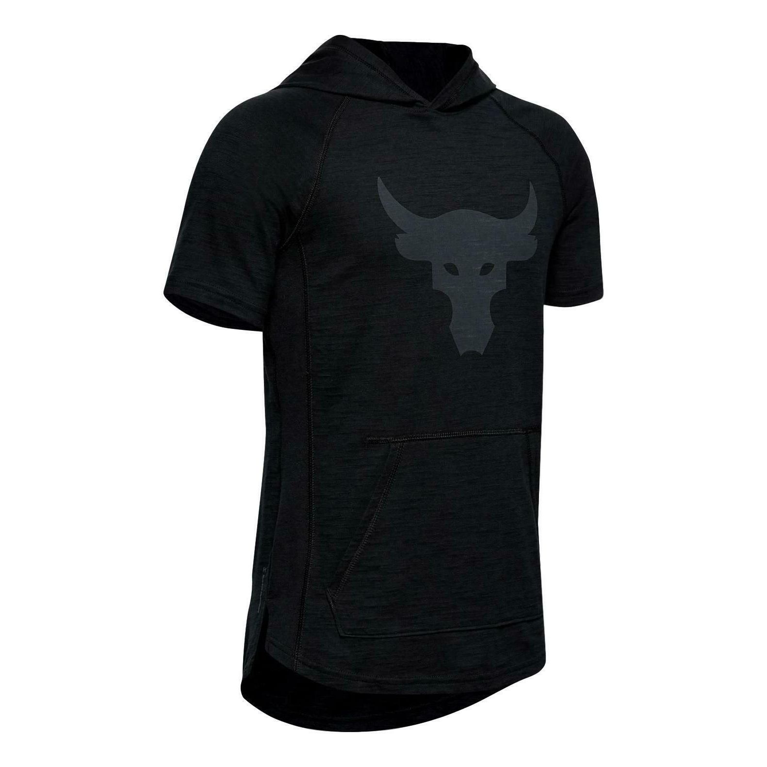 Hanorace & Pulovere -  under armour Project Rock Charged Cotton Short Sleeve Hoodie 1845